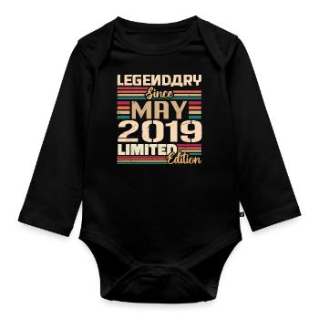 Mai 2019 Mai - Jubilé Mai 2019 - Body Bébé bio manches longues - noir - Devant