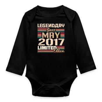 Mai 2017 Mai - Jubilé Mai 2017 - Body Bébé bio manches longues - noir - Devant