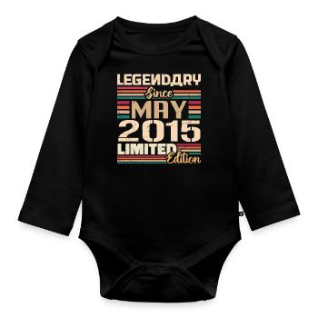 Mai 2015 Mai - Jubilé Mai 2015 - Body Bébé bio manches longues - noir - Devant