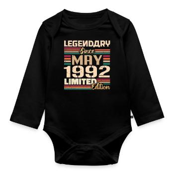 May 1992 May - Jubilee May 1992 - Organic Longsleeve Baby Bodysuit - black - Front
