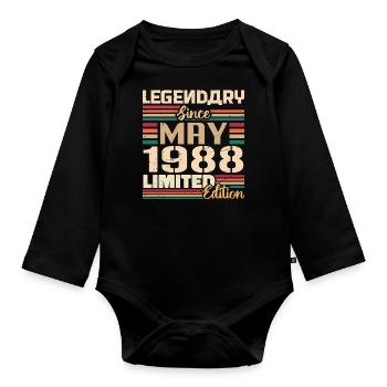Mai 1988 Mai - Jubilé Mai 1988 - Body Bébé bio manches longues - noir - Devant