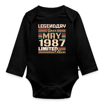 Mai 1987 Mai - Jubilé Mai 1987 - Body Bébé bio manches longues - noir - Devant