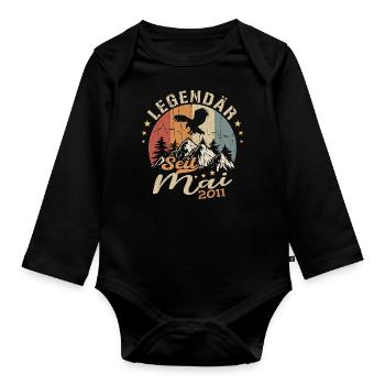 Mai 2011 Jahrgang geboren im Mai 2011 Jubiläum - Baby Bio-Langarm-Body - Schwarz - Vorne
