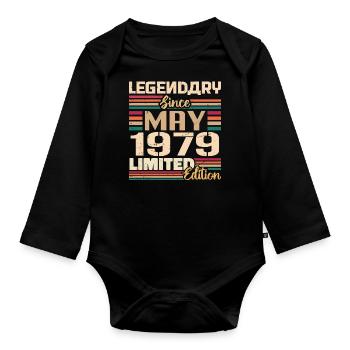 May 1979 May - Jubilee May 1979 - Organic Longsleeve Baby Bodysuit - black - Front