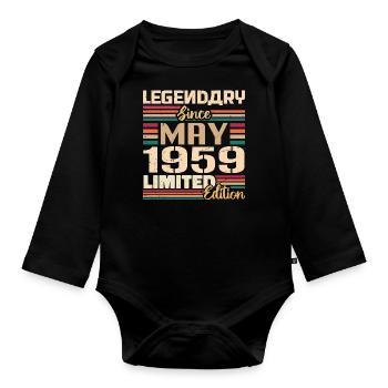 Mai 1959 Mai - Jubilé Mai 1959 - Body Bébé bio manches longues - noir - Devant