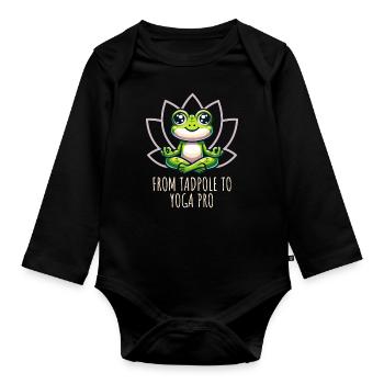 From Tapole to Yoga Pro - Organic Longsleeve Baby Bodysuit - black - Front