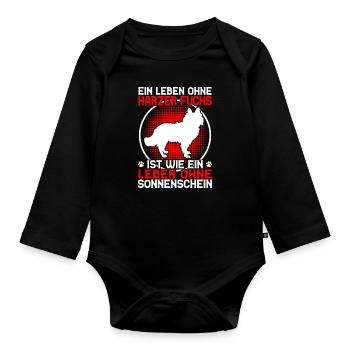 Life without Harzer Fuchs Herding Dog Herding Fox - Organic Longsleeve Baby Bodysuit - black - Front