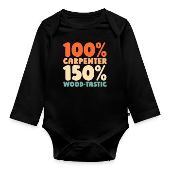 Carpenter Carpenter Carpenter - Organic Longsleeve Baby Bodysuit - black - Front