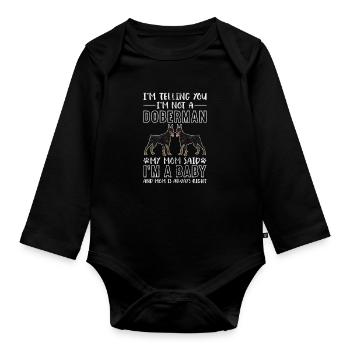 Dobermann - Baby Bio-Langarm-Body - Schwarz - Vorne