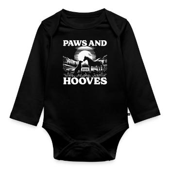 Chevaux et Chiens Amoureux des Animaux Chevaux - Body Bébé bio manches longues - noir - Devant
