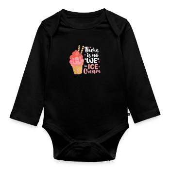 Eiscreme - Baby Bio-Langarm-Body - Schwarz - Vorne