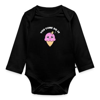 Glace - Body Bébé bio manches longues - noir - Devant