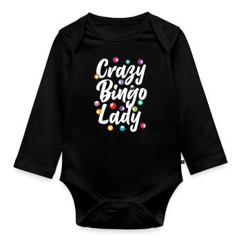 Joueur de bingo Crazy Bingo Lady - Body Bébé bio manches longues - noir - Devant