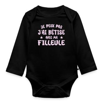 Ich kann es nicht, ich habe es mit meiner Patentochter vermasselt - Baby Bio-Langarm-Body - Schwarz - Vorne