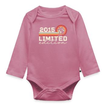 Jahrgang 2015 Retro 2015 Jubiläumsgeschenk - Baby Bio-Langarm-Body - Mauve - Vorne