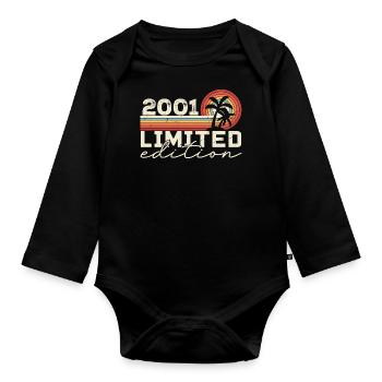 Vintage 2001 Cadeau Anniversaire 2001 Retro 2001 - Body Bébé bio manches longues - noir - Devant