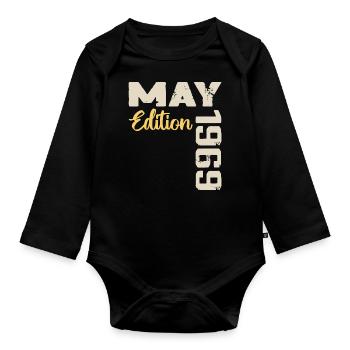 Mai 1969 Anniversaire Mai 1969 Cadeau Mai 1969 Mai - Body Bébé bio manches longues - noir - Devant