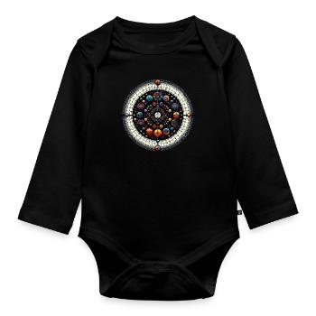 Zodiaque mystique Sphère céleste - Body Bébé bio manches longues - noir - Devant