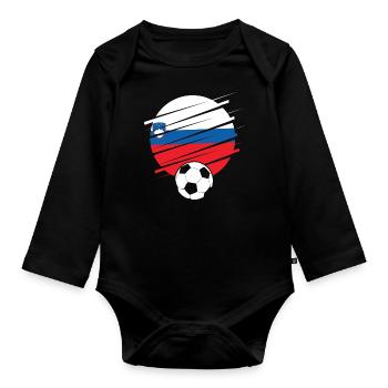 Slowenien Geschenk Europe Nation Slovenija - Baby Bio-Langarm-Body - Schwarz - Vorne