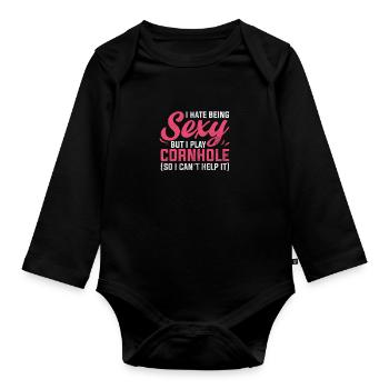 Cornhole - Baby Bio-Langarm-Body - Schwarz - Vorne
