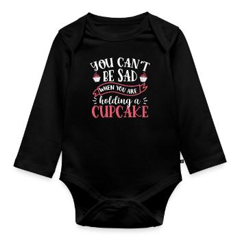 Cupcake Muffin Backen Geschenk - Baby Bio-Langarm-Body - Schwarz - Vorne