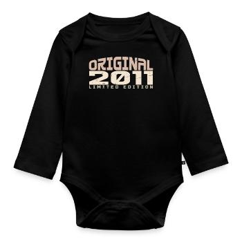 Millésime 2011 Édition Limitée 2011 Anniversaire - Body Bébé bio manches longues - noir - Devant