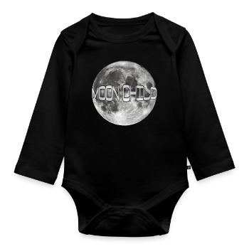 Moon Child - Organic Longsleeve Baby Bodysuit - black - Front