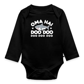 Oma Hai Doo Beste Großmutter Liebe Familie - Baby Bio-Langarm-Body - Schwarz - Vorne