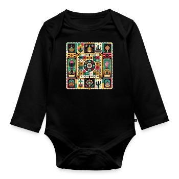 Loteria: Mexico's Bingo Fiesta - Organic Longsleeve Baby Bodysuit - black - Front