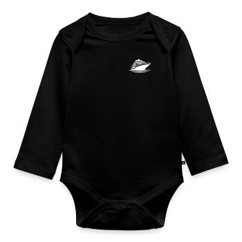 Cruising Ship Logo Emblem Cruise Ship Cruise - Organic Longsleeve Baby Bodysuit - black - Front