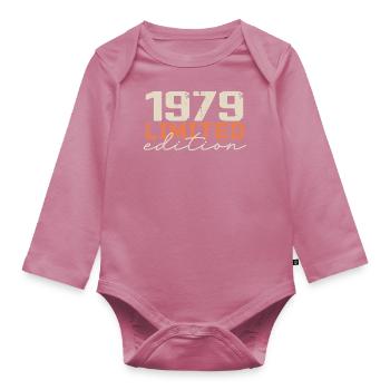 Né en 1979 | Vintage 1979 Anniversaire Rétro - Body Bébé bio manches longues - mauve - Devant