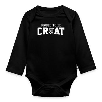 Proud to be Croat - Baby Bio-Langarm-Body - Schwarz - Vorne