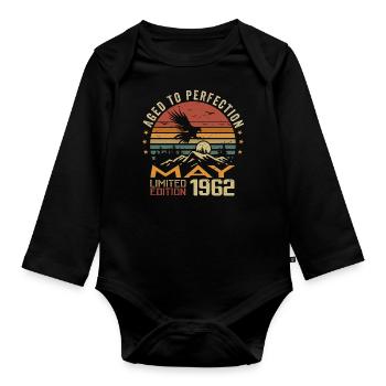 Mai 1962 Anniversaire Mai 1962 Cadeau 1962 Mai - Body Bébé bio manches longues - noir - Devant