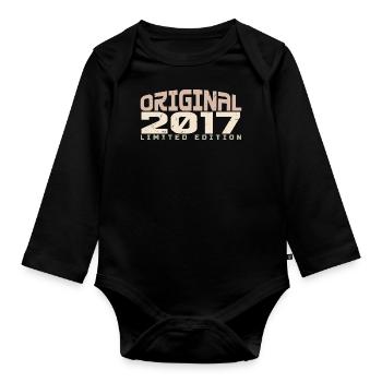 Vintage 2017 Limited Edition 2017 Birthday - Organic Longsleeve Baby Bodysuit - black - Front
