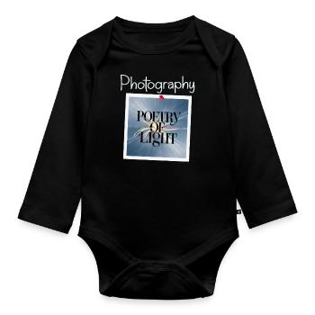Photography is the poetry of light - Baby Bio-Langarm-Body - Schwarz - Vorne