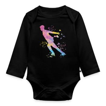 Figure Skater Ice Skating Figure Skating - Organic Longsleeve Baby Bodysuit - black - Front