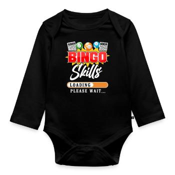 Bingo Player Bingo Skills Loading - Organic Longsleeve Baby Bodysuit - black - Front