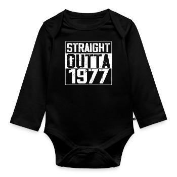 Straight Outta 1977 Retro 1977 Anniversary Gift - Organic Longsleeve Baby Bodysuit - black - Front