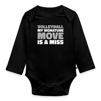 Volley-ball Volley-ball - Body Bébé bio manches longues - noir - Devant