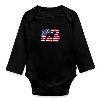 Doberman - Organic Longsleeve Baby Bodysuit - black - Front