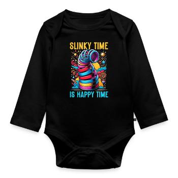 Slinky Stair Runner Hyperspring 90s - Organic Longsleeve Baby Bodysuit - black - Front