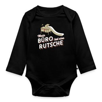 Büro-Rutsche Spaß Angestellter Motivation Boost - Baby Bio-Langarm-Body - Schwarz - Vorne