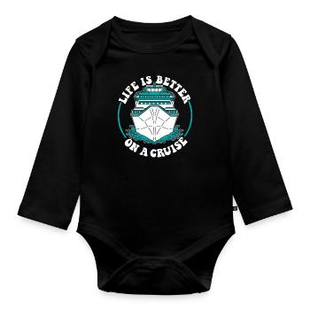La vie est meilleure lors d’une croisière Croisière en bateau de croisière - Body Bébé bio manches longues - noir - Devant