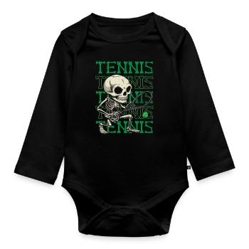 Tennis - Body Bébé bio manches longues - noir - Devant