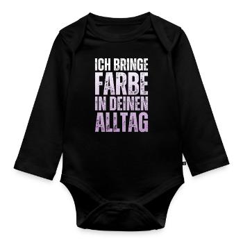 I Bring Paint Painter Dad Varnisher - Organic Longsleeve Baby Bodysuit - black - Front