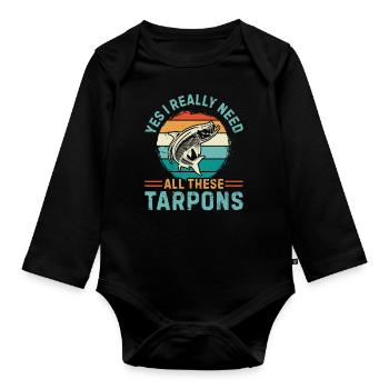 Tarpon Fishing Fishing Fisherman Anglers - Baby Bio-Langarm-Body - Schwarz - Vorne