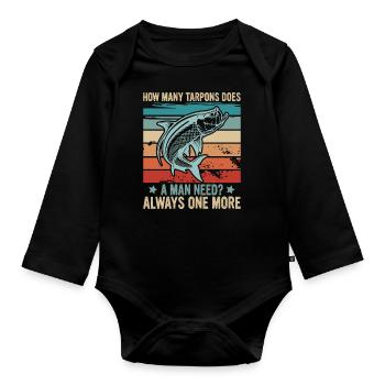 Pêche au tarpon Pêche aux espèces de poissons d’eau douce - Body Bébé bio manches longues - noir - Devant