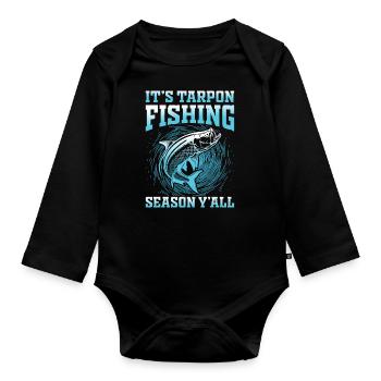 Pêche au tarpon Pêche aux espèces de poissons d’eau douce - Body Bébé bio manches longues - noir - Devant