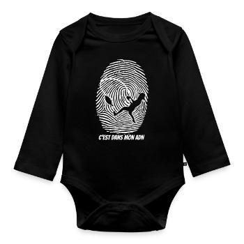 Pfirsich-DNA - Baby Bio-Langarm-Body - Schwarz - Vorne
