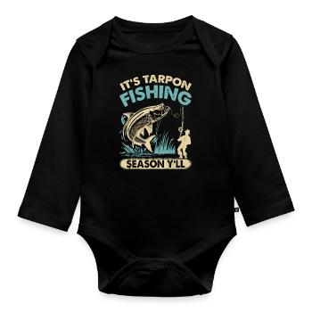 Pêche au tarpon Pêche aux espèces de poissons d’eau douce - Body Bébé bio manches longues - noir - Devant